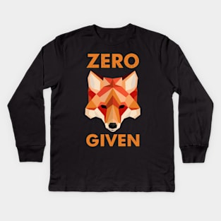 Zero Fox Given Cute Geometric Animal Kids Long Sleeve T-Shirt